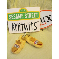 Big Bird MITTENS knit gloves baby boys girls ALL COTTON Sesame Street delux
