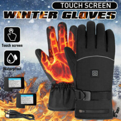 Men Women Winter Electric Heated Gloves Battery Powered Hand Warm Windproof Ski