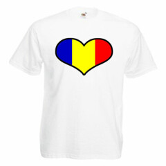 Romania Love Heart Flag Children's Kids T Shirt