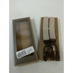 PreOwned Trafalgar Suspenders Khaki Light Brown Missing One Clip Leather Classic