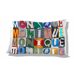Personalized Pillowcase featuring MONIQUE in photo actual sign letters