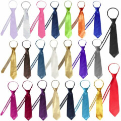 23 Color Satin Zipper Necktie for Baby Toddler Kid Teen Boy Suit size S-XL(S-20)