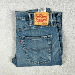 Levis 511 Denim Jeans Size 38x30 Regular Straight Blue Cotton Zip Close