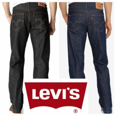 Levis 501 Original Shrink To Fit Button Fly Jeans Rigid Blue Black