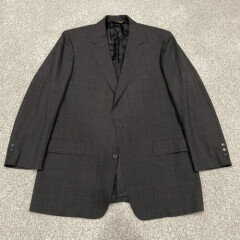 Brooks Brothers Makers Men's Wool Sport Coat Blazer Dark Gray Check Size 43L