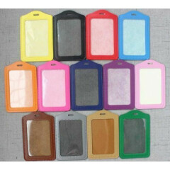 New 100pcs ID Card Credit Holder PU Business ID Badge Card Holder Mixed color