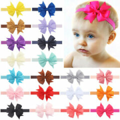 10x Kids/Baby Hair Band Bows Assorted Colours Bowknot For Children Toddler