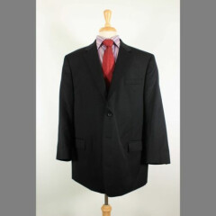 Pronto Uomo 48R Black Solid 100% Wool 2-Button Mens Sport Coat Blazer Jacket