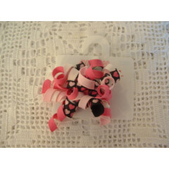 Girls Chic 2 Barrettes curlie ribbon Gymboree Pink Black New NWT tags 