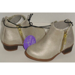 New Okie Dokie Toddler Girls Od Lil Cora Block Heel Booties Boots Gold Size 5M
