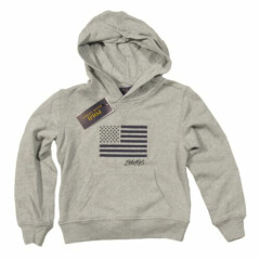 Polo Ralph Lauren Boys Grey Embroidered USA Flag Terry Pullover Hoodie