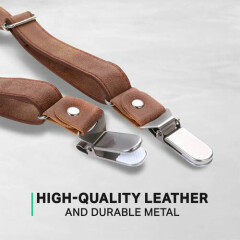 Mio Marino adjustable KLOOPE Leather Suspenders for Men - Fashion Y Back Bowtie 