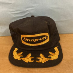 Vintage Snap-On Tool Black Gold Leaf Snapback Patch Trucker Hat K Brand Cap
