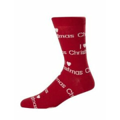 Men's Red I Love Christmas Size 6-11 UK (39-46 Eur) Secret Santa Gift 