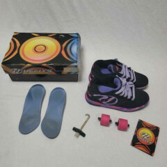 Heelys Girls Propel 2.0 Sneakers Black Purple Camo 770986 Roller Skate Shoes 4Y