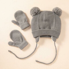 Cute Warm Pompom Baby Hat Winter Knitted Beanie Caps Infant Bonnet