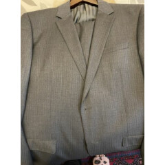 Men's Suit VITARELLI Grey with Blue Strip 2 Button/36 Pant Size