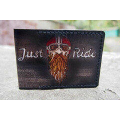 Men's Handmade Leather Passport cover Just ride Unisex