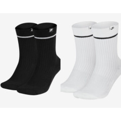 2 x Nike SNEAKR Sox Essential Crew Socks (2 Pairs) Cushioned Heel 