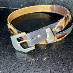 Vintage VR San Marcos Leather/Cheetah/Mesh Belt Made In Spain —Size M