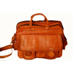 New Men's Genuine Vintage Leather Messenger Laptop Briefcase Satchel Bag Brown