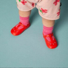 Old Soles Coral Pink Rubber Sole Baby Shoes - S18