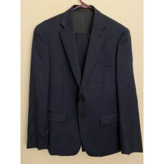 Calvin Klein CK 2-Piece 2 Button Suit Men's Blue Wool Pants 32x30 Jacket 40S