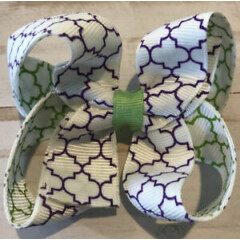 TaylorMade Custom Boutique Hair Bow White Purple Lime Quarter foil New CLEARANCE