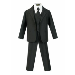 Slim Baby kids Boys Bridal Formal suit 5 pcs set coat,vest,pant,shirt,clip tie 