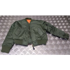 Kids Army Air Force MA1 Flight Pilot Bomber Style Childrens Flying Jacket - NEW
