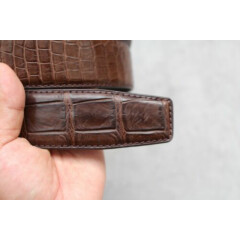No Jointed - Brown Genuine Alligator CROCODILE Leather SKIN Men's Belt - W 1.5"