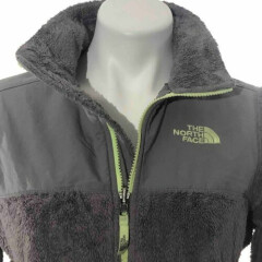 The North Face Girls Size L Fleece Full Zip Jacket Mock Neck Pockets Gray Large