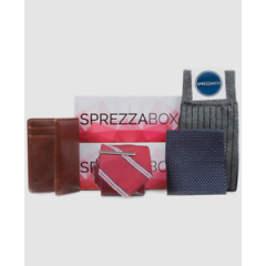 $40 Sprezzabox Men Red 5-Piece Socks Tie Clip Pocket Square Accessory Set