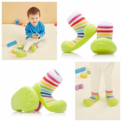 ATTIPAS RAINBOW GREEN infant size shoes sensitive feet stylish non slip boots