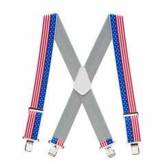 USA Stars and Stripes Suspenders - 2 Inch Wide