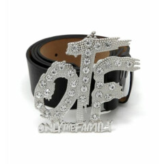 Hip Hop Style Collection Silver PT OTF Only The Family Buckle & Leather Belt 