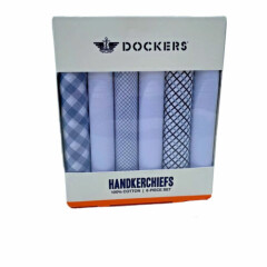 DOCKERS by Levi Strauss 6 piece handkerchief set mulit color pattern 100% cotton