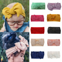 10pcs Kid Girl Baby Headband Toddler Bow Flower Hair Band Headwear Solid Colors