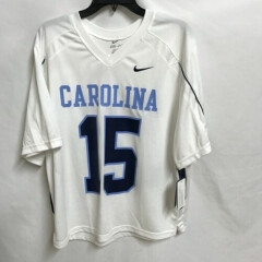 Nike 707063-107 Lacrosse Dri Fit V Neck Shirt - White- Size L Carolina #15 NWT
