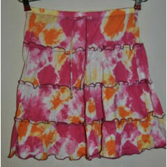 Girl's VOLUME ONE KIDS Multi Color Tie Dye Knit Skirt Size M Tiered