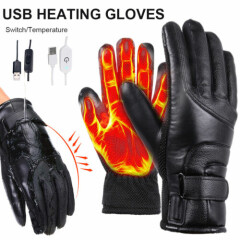 Electric USB Heated Gloves Warmer Hand Outdoor Motorcycle Mittens Winter US