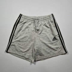 Adidas Men's Sweat Shorts Grey Medium Three Stripe Activewear Jersey M