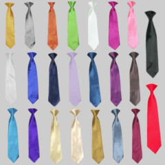 23 Color Satin Clip-on Neckties Boys Suits Tuxedos Party Formal size: S-XL(S-20)