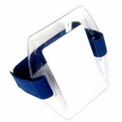 Arm Band Photo ID Badge Holder Vertical w/ Blue Strap - Pack of 100