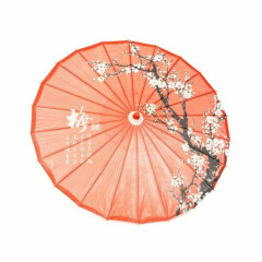 ASIAN HOME Rainproof Handmade Chinese Oiled Paper Umbrella Parasol 33" Plum...