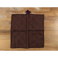 ISAIA Napoli dark red polka dots wool silk mix pocket square authentic - NWT