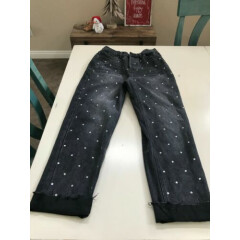 Faded black denim rhinestone "Mom" jeans size 5/27 - NEW and super cute!