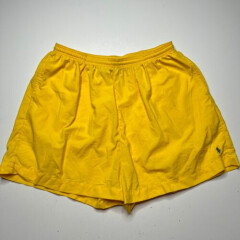 Vintage 90s Polo Ralph Lauren Yellow Blue Pony 3.5" Shorts Size XL USA Made 