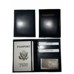 Lot of 3. New International Leather passport case wallet credit ATM card case ID