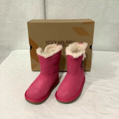 Koolaburra Baby Aribel Short 1117814 Pink Fur Trim Round Toe Snow Boots Size 9